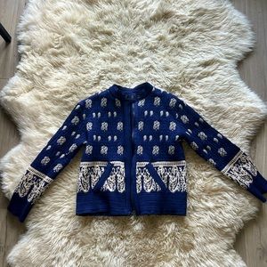 Free People Blue Paisley Jacket